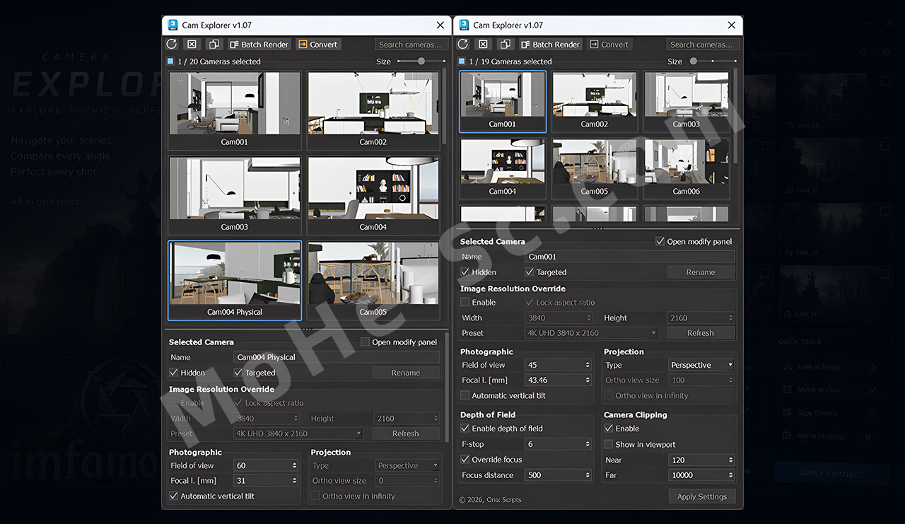 图片[2]-3DS MAX 摄像机缩略图插件 Cam Explorer v1.08 For 3ds Max 2025 ~ 2027